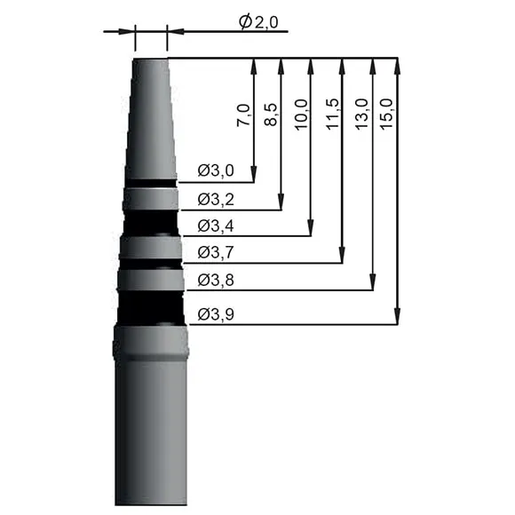 FPD200 Magnetic Mallet instrument Osteotome, Ø2.00 mm, Straight, Single Packed