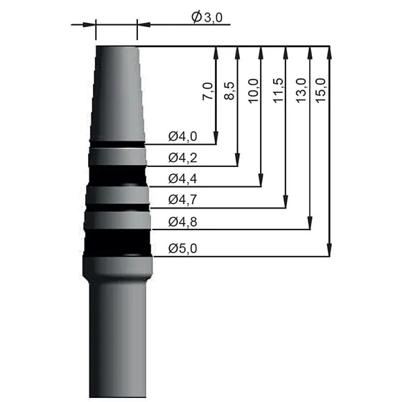 FPC300 Magnetic Mallet instrument Osteotome, Ø3.00 mm, Curved, Single Packed
