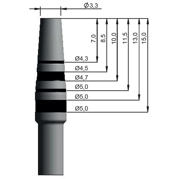 FPD330 Magnetic Mallet instrument Osteotome, Ø3.30 mm, Straight, Single Packed