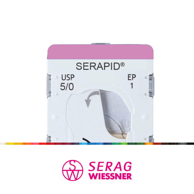 3O101314 Serapid 5/0, DS-18, 45 cm, multi, resorbable, undyed, coated, 24 pcs